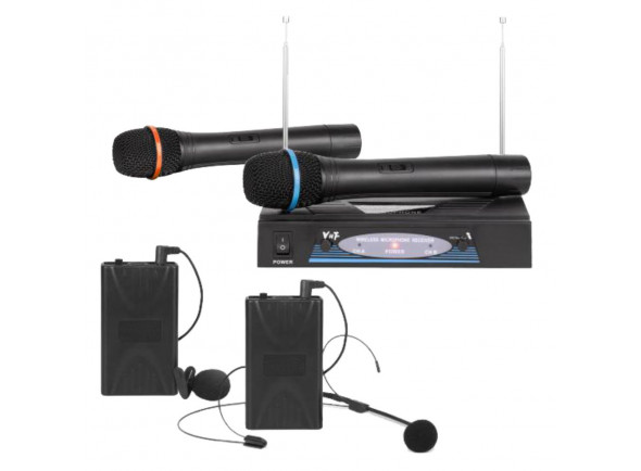 VHF Central Microfone S/ Fios 2 Canais Vhf 174-216mhz